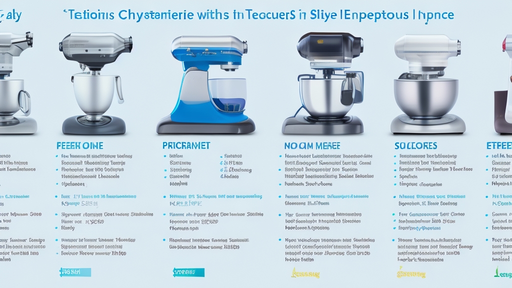 Robotmixer típusok összehasonlító táblázata specifikációkkal és jellemzőkkel infografika stílusban