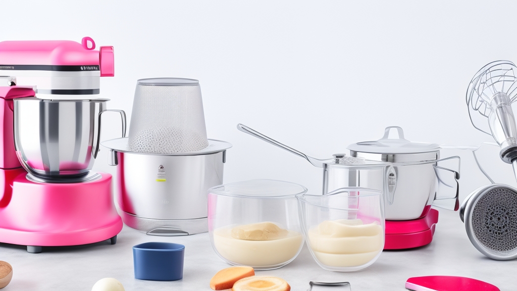 Robotmixer tartozékok részletes bemutatása dagasztóhorog habverő keverőlapát professzionális termékfotó stílusban